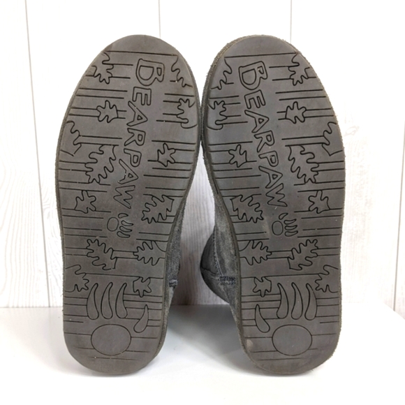 Bearpaw Winter Boots Size Youth 4 Girls Suede Wool Blend Liner Grey - Picture 5 of 11